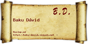 Baku Dávid névjegykártya